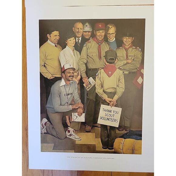 1986 Hoyle Scouting Through The Years Poster - Strength of Scouting.. Volunteers - Picture 1 of 2